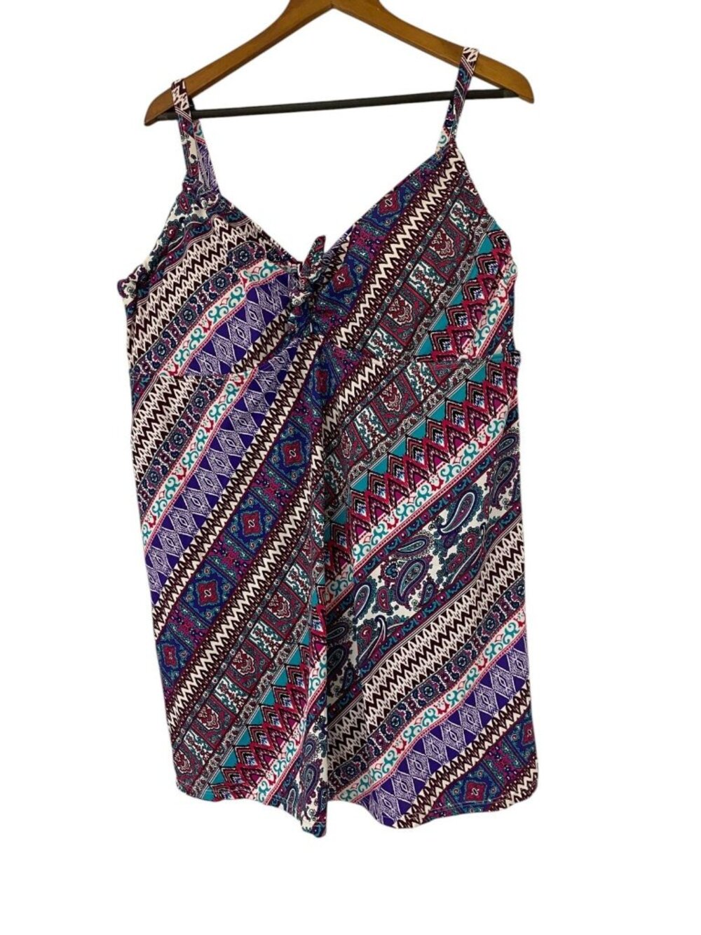 Swimsuits for All Swim Dress Swimsuit Size 20 Colorful Geometric Print NWT - Picture 3 of 12